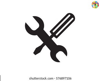 a screwdriver, a wrench icon, vector illustration eps10