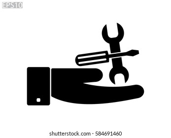 a screwdriver, a wrench icon, vector illustration eps10