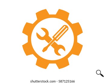 a screwdriver, a wrench icon, vector illustration eps10