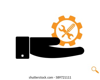 a screwdriver, a wrench icon, vector illustration eps10
