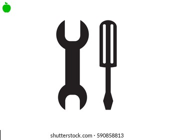 a screwdriver, a wrench icon, vector illustration eps10