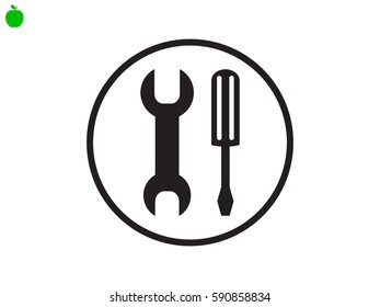 a screwdriver, a wrench icon, vector illustration eps10