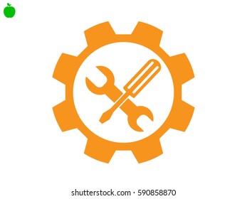 a screwdriver, a wrench icon, vector illustration eps10