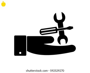 a screwdriver, a wrench icon, vector illustration eps10