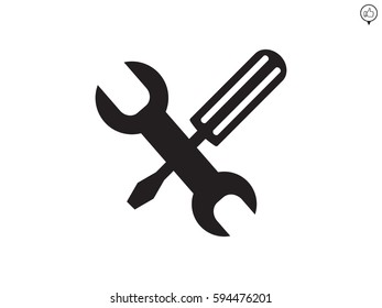 a screwdriver, a wrench icon, vector illustration eps10