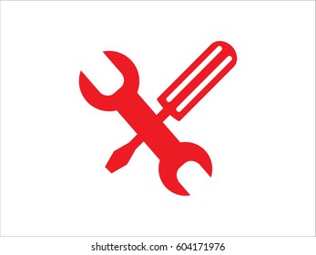 a screwdriver, a wrench icon, vector illustration eps10