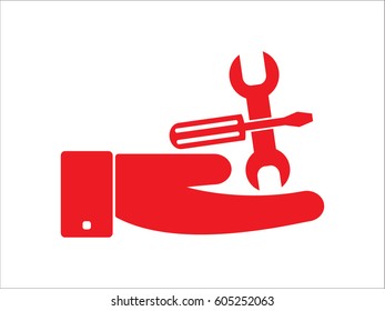 a screwdriver, a wrench icon, vector illustration eps10
