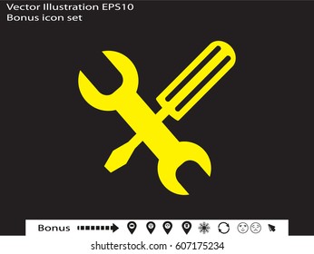 a screwdriver, a wrench icon, vector illustration eps10