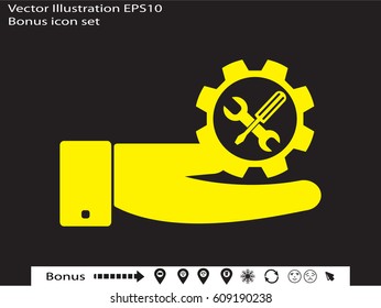 a screwdriver, a wrench icon, vector illustration eps10
