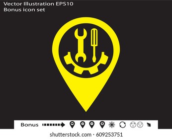 a screwdriver, a wrench icon, vector illustration eps10