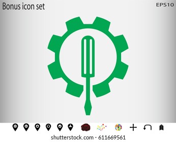 a screwdriver, a wrench icon, vector illustration eps10