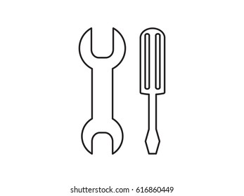 a screwdriver, a wrench icon, vector illustration eps10