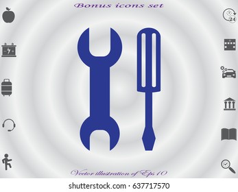 a screwdriver, a wrench icon, vector illustration eps10