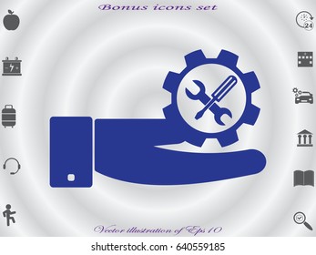 a screwdriver, a wrench icon, vector illustration eps10