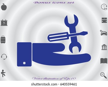 a screwdriver, a wrench icon, vector illustration eps10
