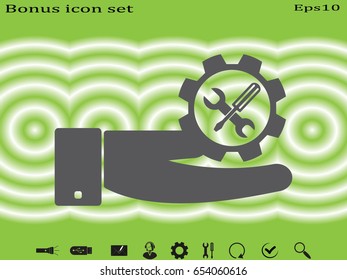 a screwdriver, a wrench icon, vector illustration eps10