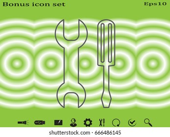 a screwdriver, a wrench icon, vector illustration eps10