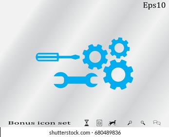 a screwdriver, a wrench icon, vector illustration eps10