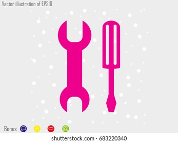 a screwdriver, a wrench icon, vector illustration eps10
