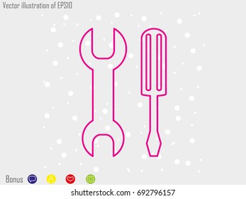 a screwdriver, a wrench icon, vector illustration eps10