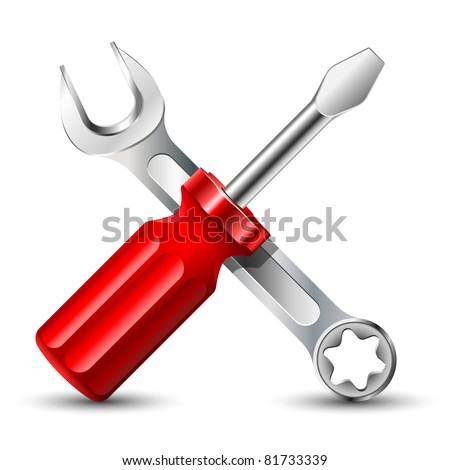 Screwdriver and Wrench Icon. Vector illustration