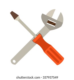 Screwdriver and wrench. Repair.