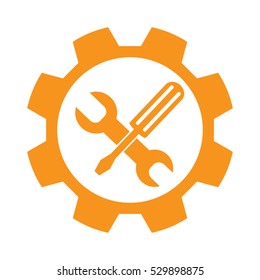 screwdriver, wrench repair icon, vector illustration, eps10,