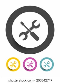 Screwdriver and wrench sign icon