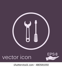 screwdriver and wrench, symbol settings sign