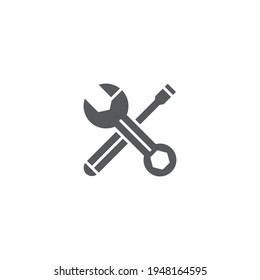 Screwdriver and wrench tools icon isolated background. Service tool symbol. Vector Illustration