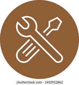 Screwdriver Wrench Tools Outline Icon