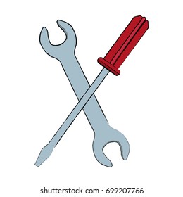 screwdriver and wrench tools support repair