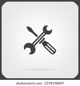 Screwdriver and Wrench. Tools vector icon.