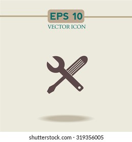 Screwdriver and Wrench. Tools vector icon. Settings icon.