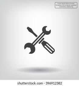 Screwdriver and Wrench. Tools vector icon.