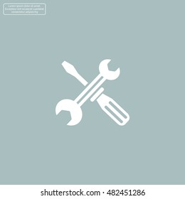 Screwdriver and Wrench. Tools vector icon.