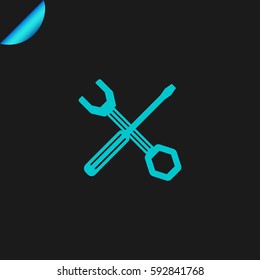 Screwdriver and Wrench. Tools vector icon. Settings icon.