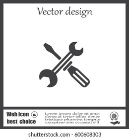 Screwdriver and Wrench. Tools vector icon.