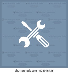 Screwdriver and Wrench. Tools vector icon.