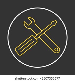 Screwdriver and wrench trendy icon rational abstract vector illustration colorful artwork.eps