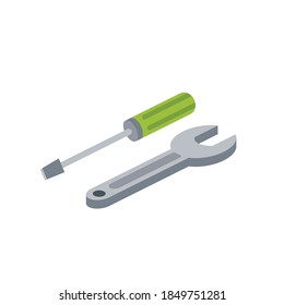 Llave del destornillador. Vector 3d isométrico, color de los iconos de la web, nuevo estilo plano. Ilustración creativa, idea para infografías.