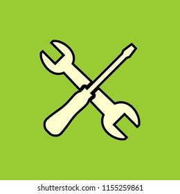 Screwdriver and wrench vector icon
