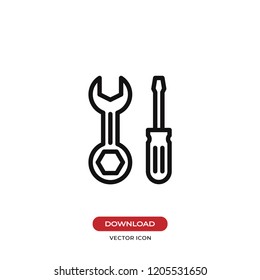 Screwdriver and wrench vector icon