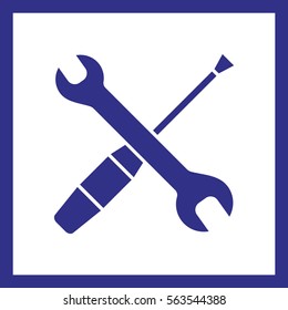 screwdriver and wrench. vector icon.