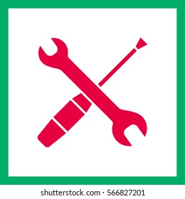 screwdriver and wrench. vector icon.
