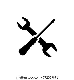 Screwdriver And Wrench Vector Icon