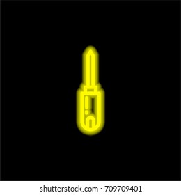 Screwdriver yellow glowing neon ui ux icon. Glowing sign logo vector