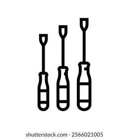 screwdrivers car repair tool line icon vector. screwdrivers car repair tool sign. isolated contour symbol black illustration