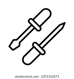 screwdrivers carpentry outline icon vector illustration
