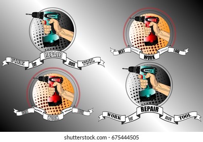 screwdrivers collection set grey background